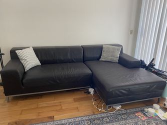 Dark Brown Leather Sectional Sofa