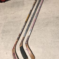 3 Classic Junior Hockey Sticks