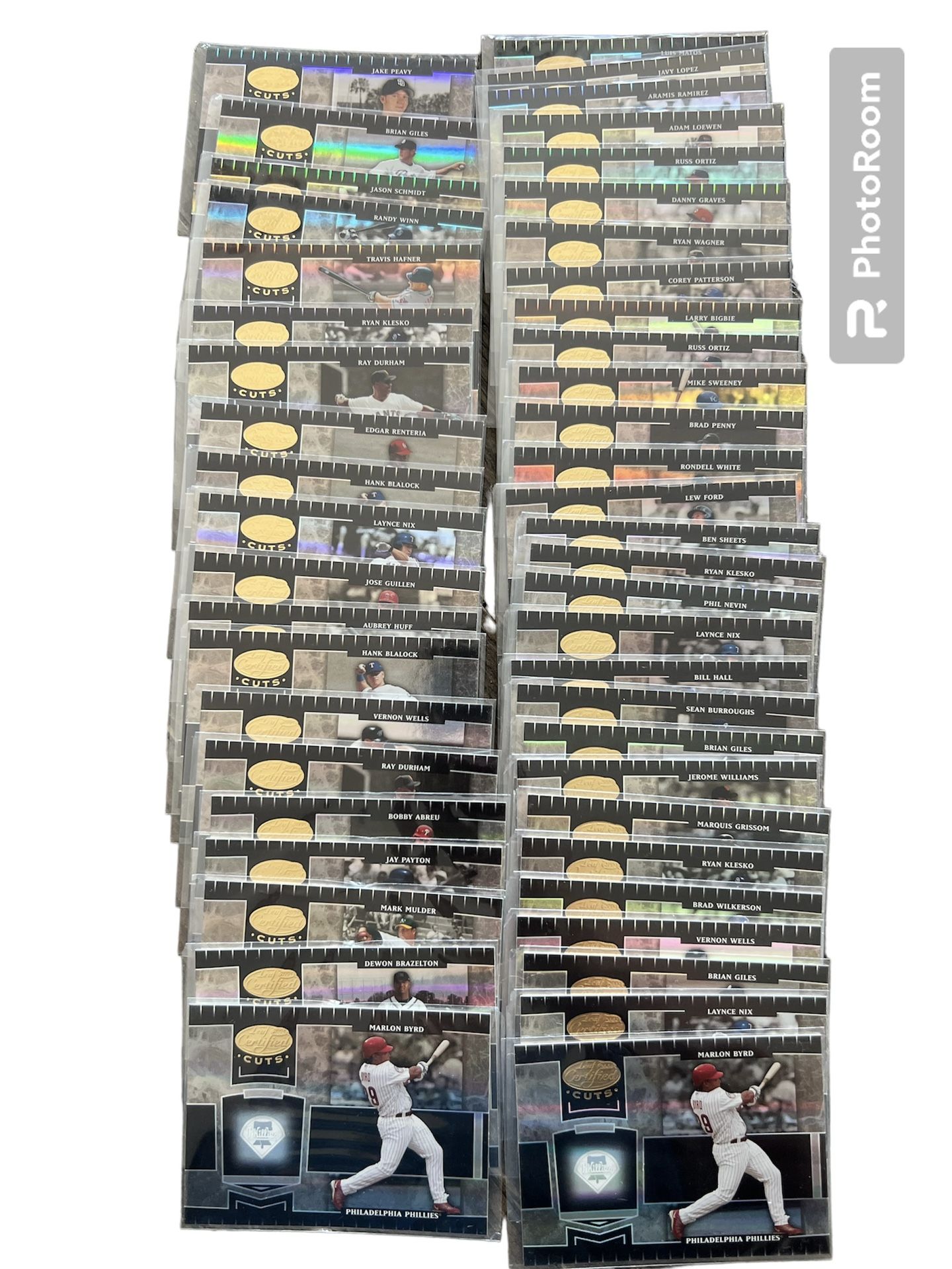 2004 Donruss Playoff Leaf Certified Cuts Lot of 49 Baseball Cards