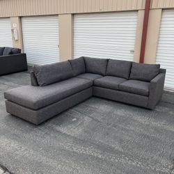 ✨ Crate & Barrel Gray Sectional Sofa with Chaise ✨ ($10 Delivery )