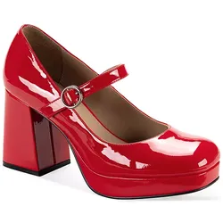 Wild Pair Vaneciaa Mary Jane Square Toe Pumps - Red - Size 10