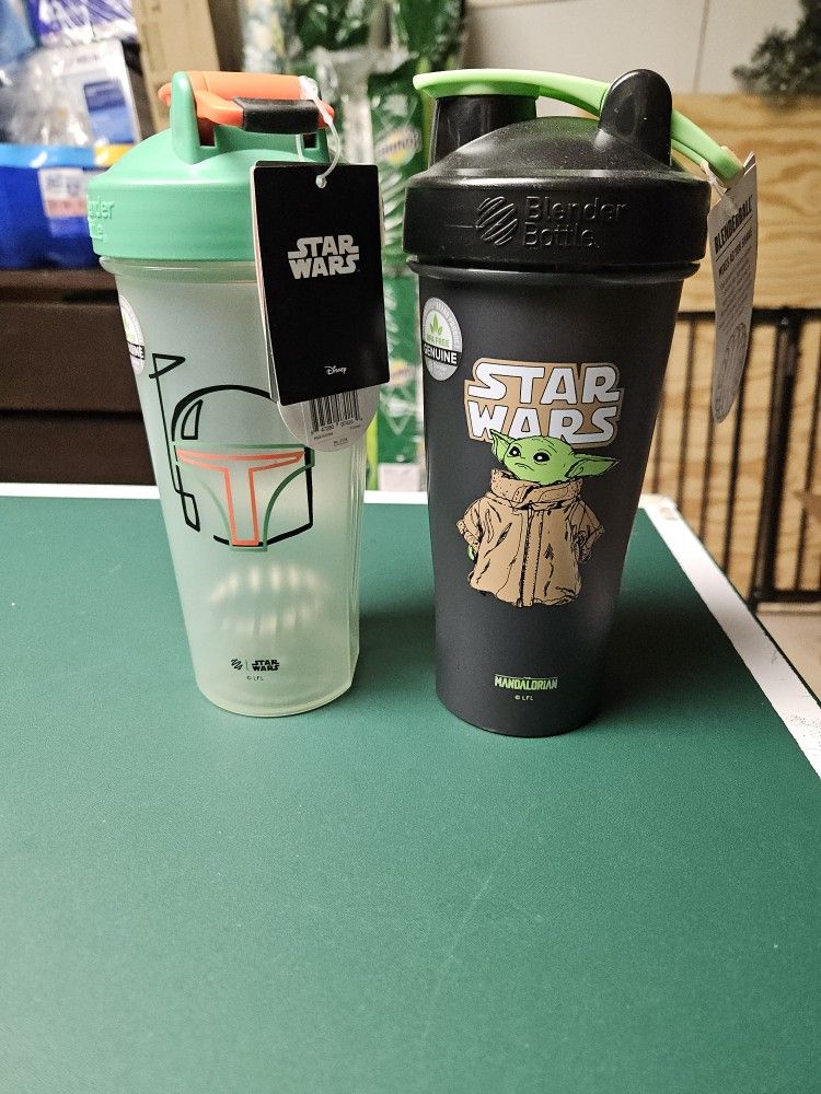 Star Wars Blender Bottles For Mixing Powdered Drinks - One Boba Fett, One Grogu