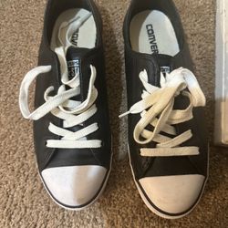 Black Leather All Star Converse