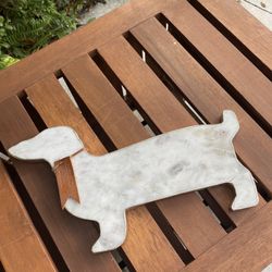 Wiener Dog Cutting Board/glasses/service Dish