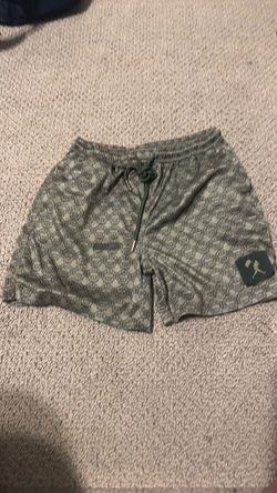 Baseballism Green Mesh Shorts with Star and Waffle Print