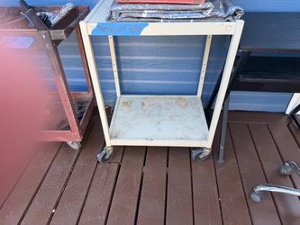 Metal Utility Cart on Wheels