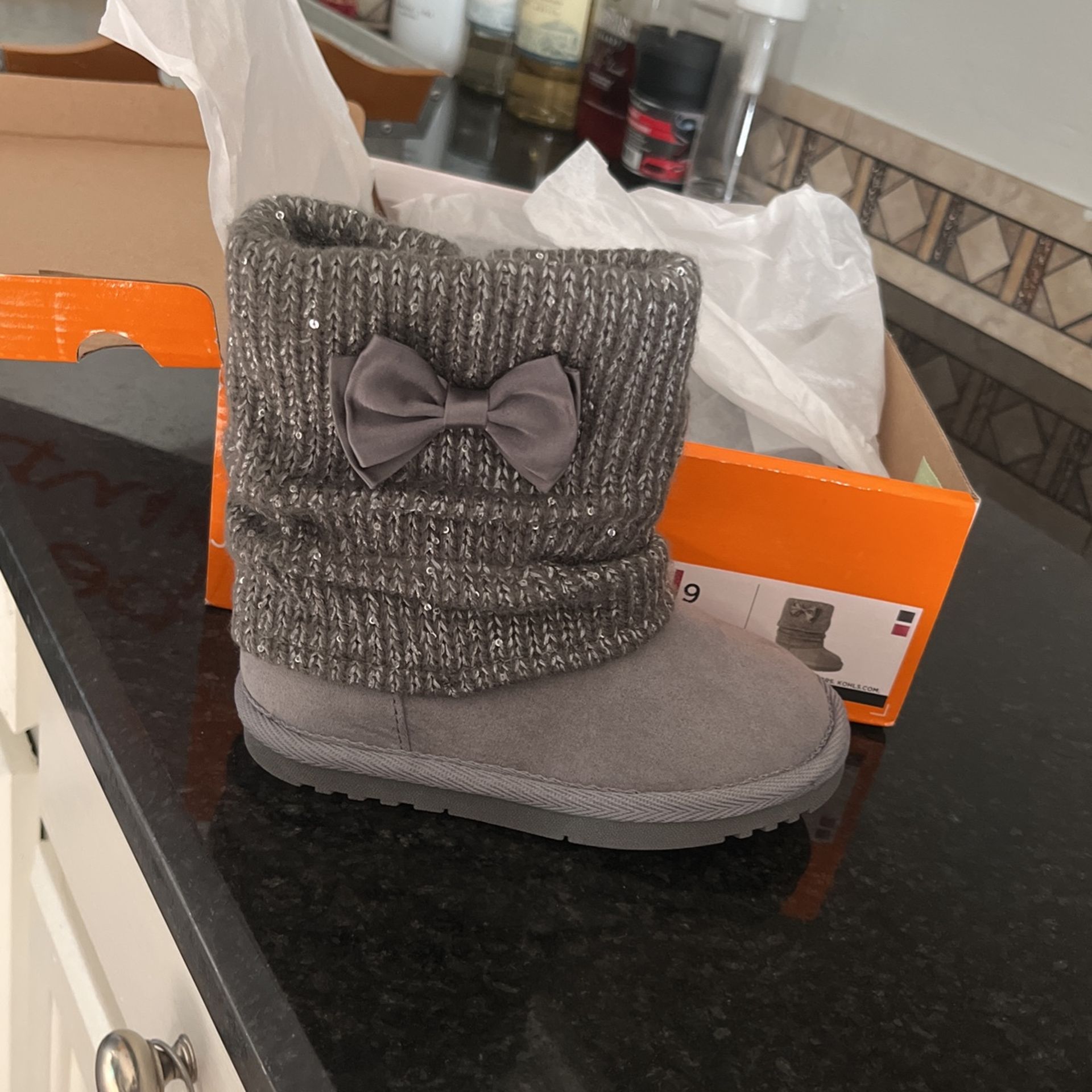 Cute Grey Girls winter Boots 