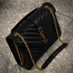 Saint Laurent LouLou Medium Chain Bag – Black/Gold - NEW!!