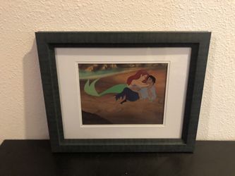 Disney little mermaid lithograph framed picture 16 1/2” x 13 1/2”