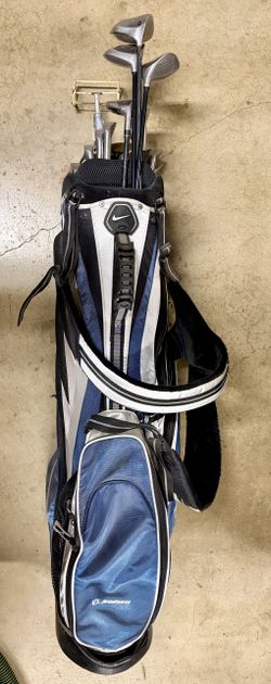 Golf Club Set with Nike Stand Bag – Jaguar Irons, Callaway, Merit Woods & Ball Retriever