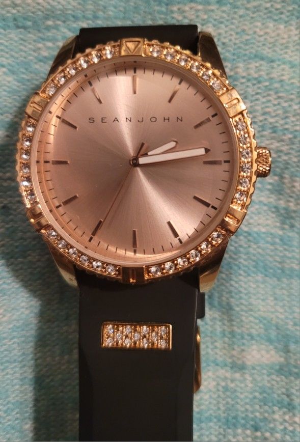 Sean John Watch - Black Silicone Strap . Model SJ (contact info removed)01