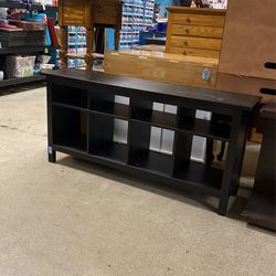IKEA Black 8 Cubby Console Table