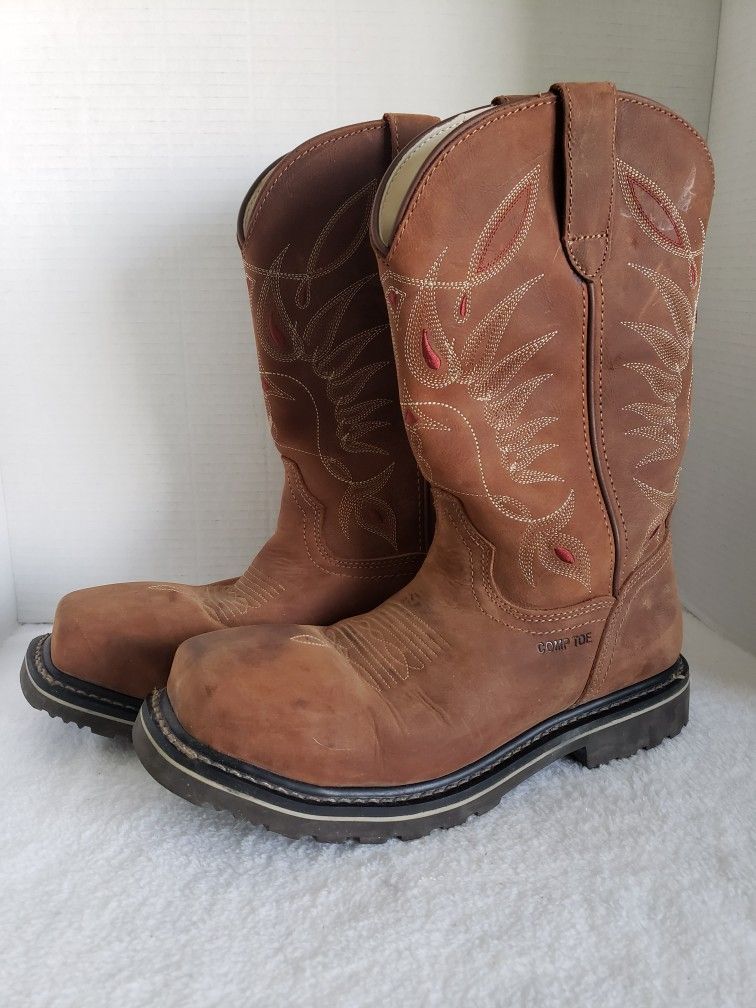 Cowboy Boots- Shyanne Brand Steel Toe Size 9B