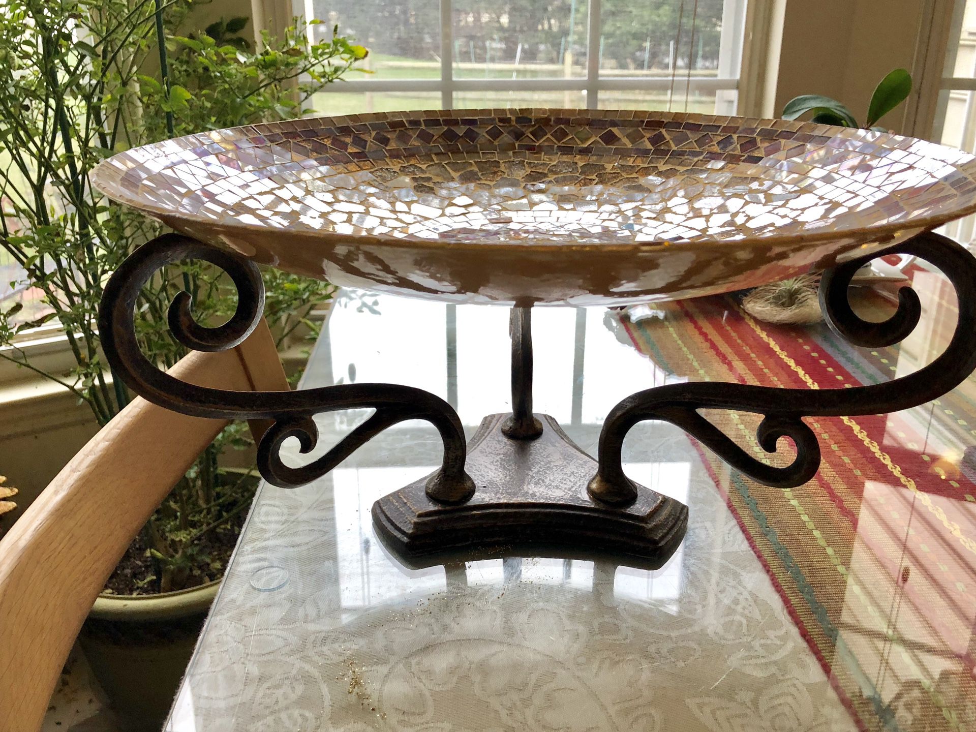 Pier 1 Import Center Piece with Wrought Iron Stand