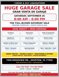 🔥 HUGE LIQUIDATION / GARAGE SALE — SATURDAY 8AM–6PM 🔥