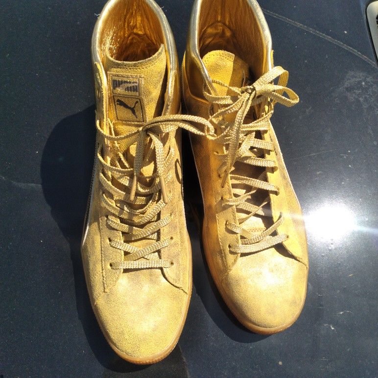 PUMA Meek Mill x Suede Classic Mid 24K Gold Size 13 US (Rare Collector's Shoes)