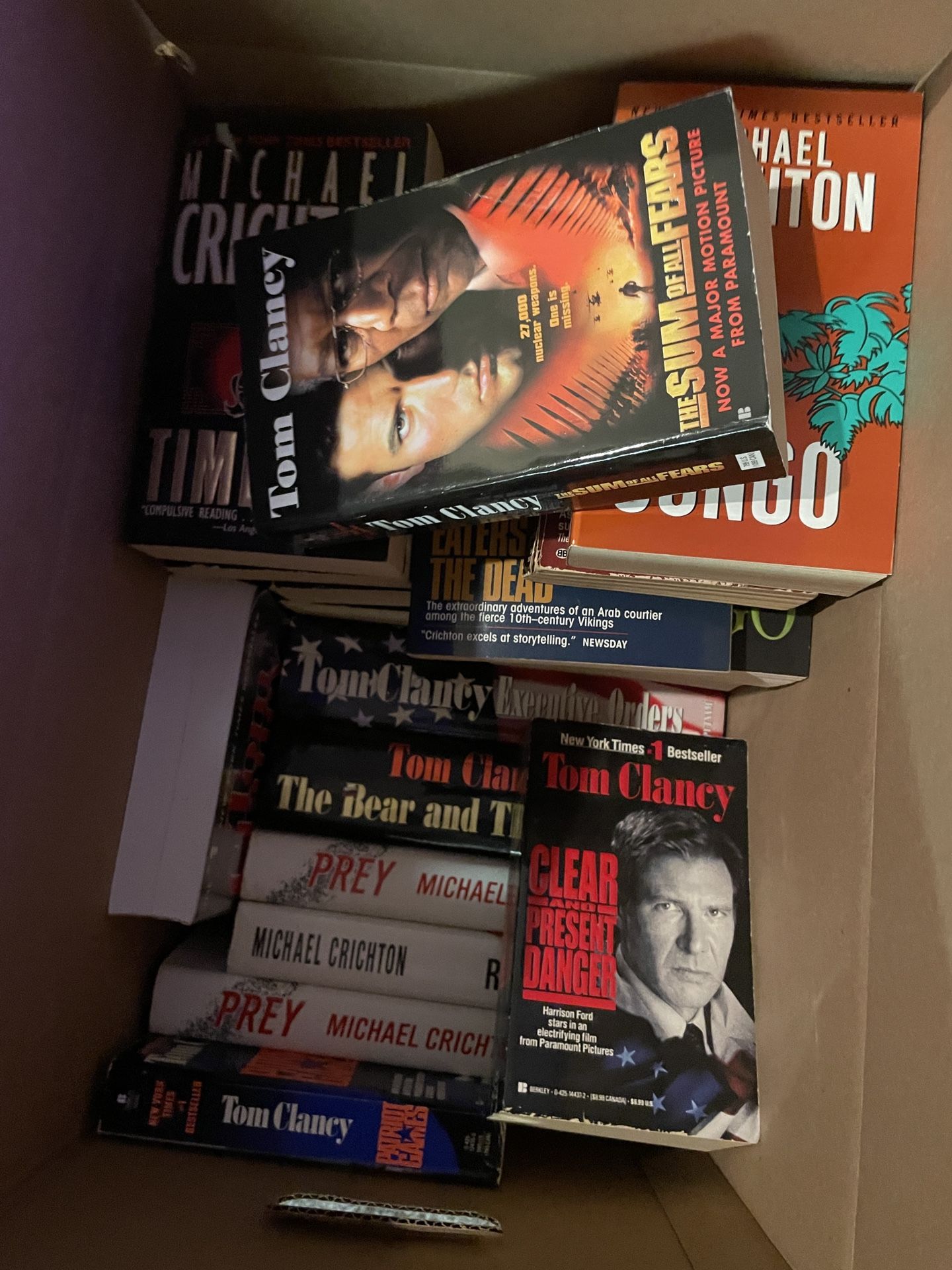 Tom Clancy & Michael Crichton Books