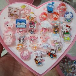 New My Melody, Cinnamoroll & Hello Kitty Kids Rings - 2 For $1.25