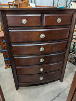 Rich Brown Seven-Drawer Tall Chest