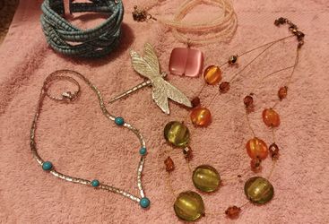 Necklaces, Bracelet, and Brooch #187