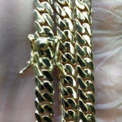14k gold Cuban link chain hand made 26 inch 6mm 54.9 grams