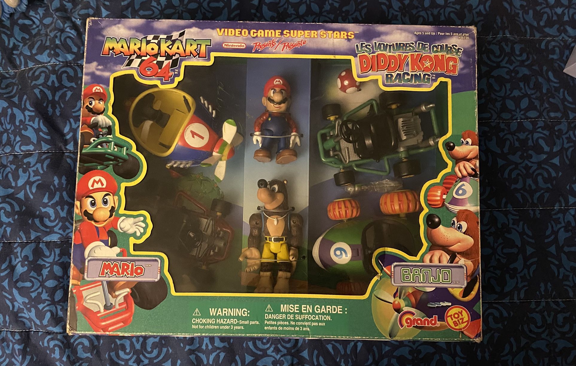 Mario Kart 64 Diddy Kong Racing Banjo Kazooie Figure Set ToyBiz 2001