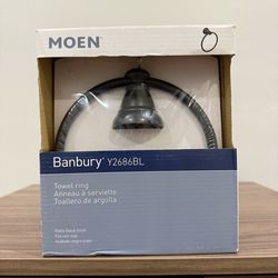 Moen Banbury Matte Black Towel Ring Y2686BL – New (3 Available)