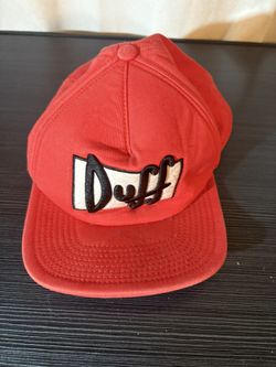 The Simpsons Red "DUFF" SnapBack Cotton Hat Universal Studios Cap Adult One Size