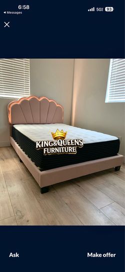 New full bed frame with mattress
