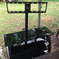 Swivel Black Glass Tv Stand 