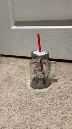 Hello Kitty mason jar drinking cup