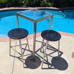 Stainless Steel Bar Table And Stools