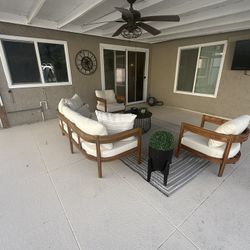 Outdoor Furniture, Patio Set- Farmhouse- Pool, Sofa, Chairs, 