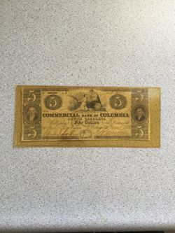*1856* $5 Bill single sided bill