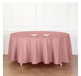 Polyester Round Tablecloth 108" Dusty Rose - Durable and Stain-Resistant set of 8