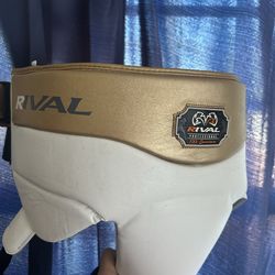 XL White & Gold Strap Rival Groin Gaurd