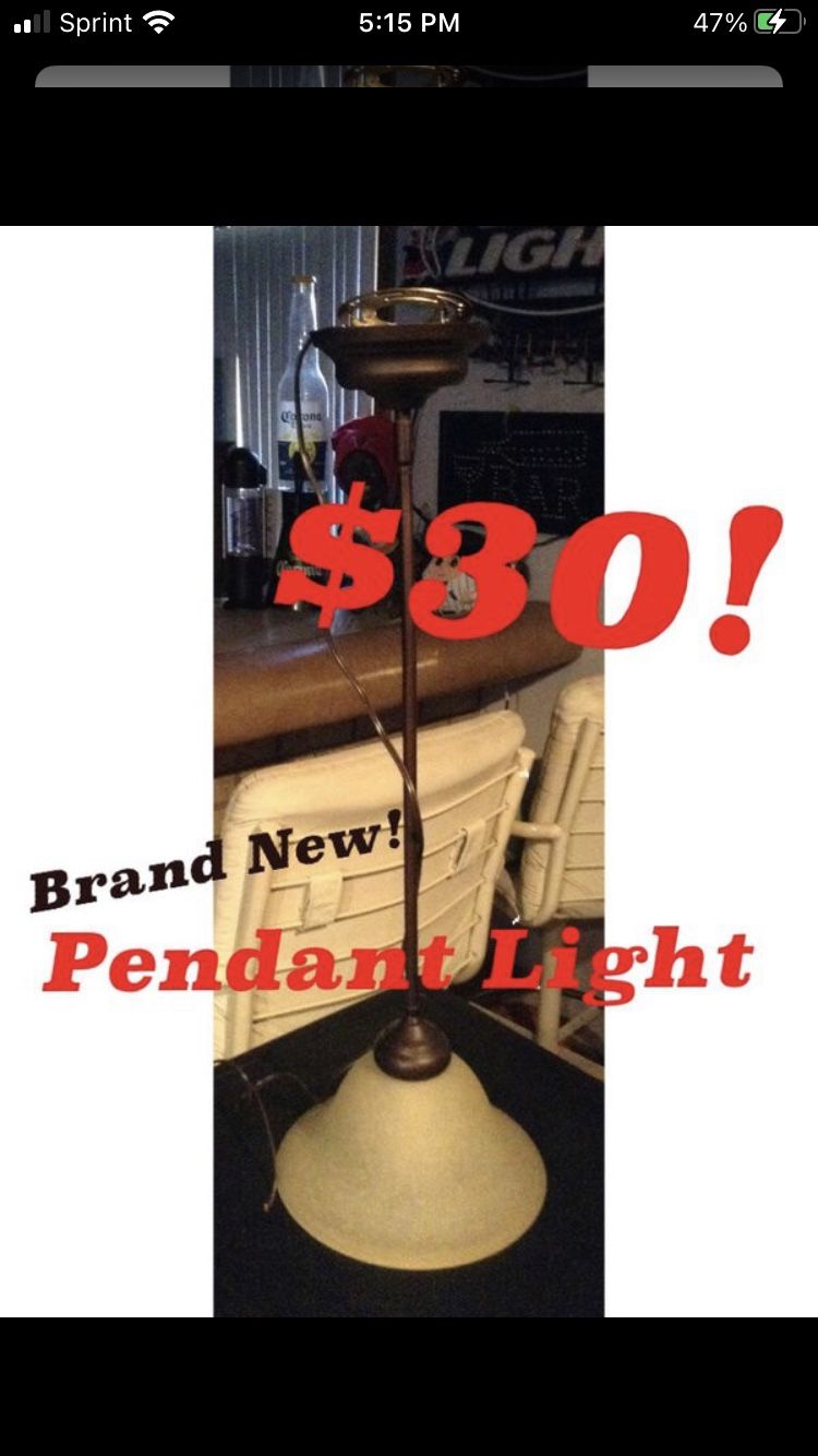Like New Pendant Light $10 JUST REDUCED