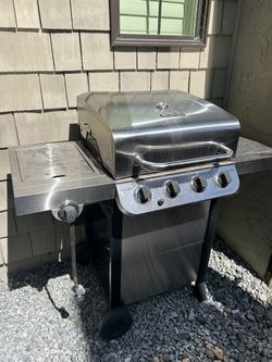 Char-broil stainless steel 4-burner with side burner gas grill