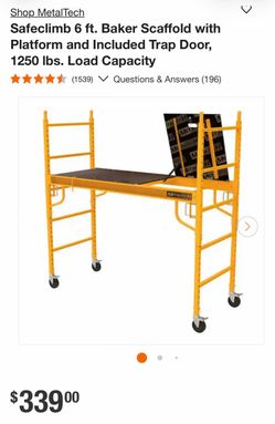 Shop MetalTech Safeclimb 6 ft. Baker Scaffold with Platform and Included Trap Door, 1250 Ibs. Load Capacity