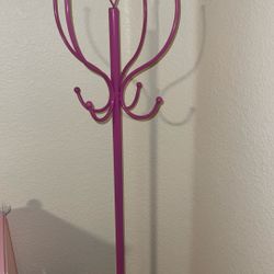 Pink Girl Coat Tree Holder Heart Hat Holder  5 Foot 