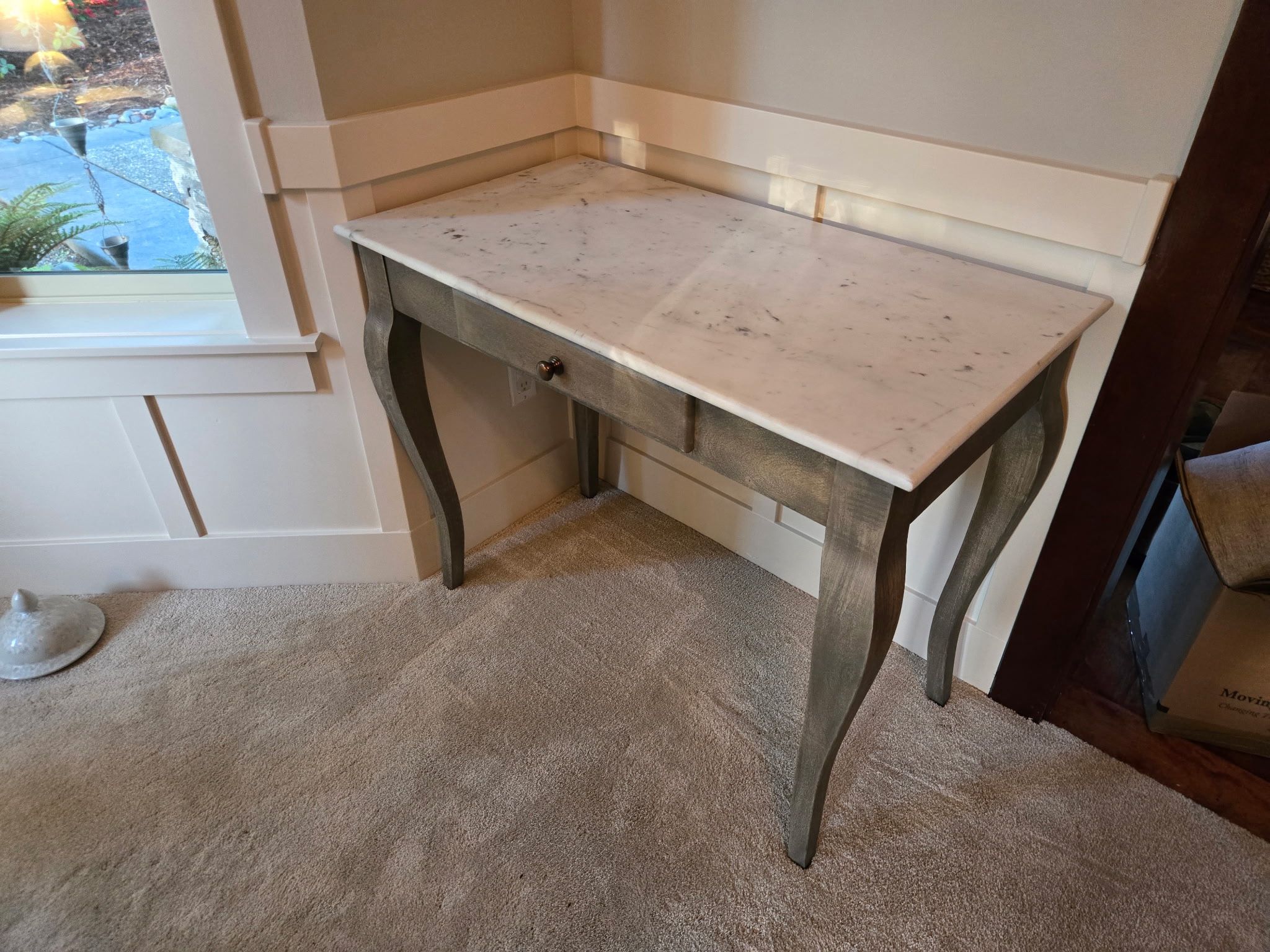 Pottery Barn Wood and Marble Desk