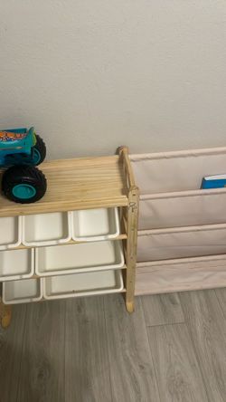 Kids Wooden Toy Storage Organizer with Bins