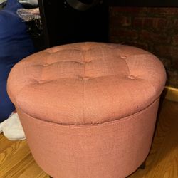 Pink Storage Ottoman
