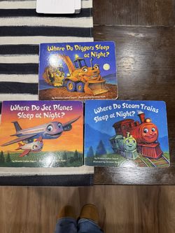 Where Do... Board Book Set of 3 - Diggers, Steam Trains & Jet Planes