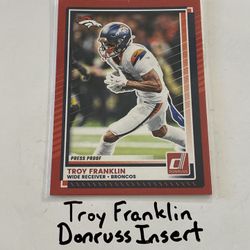 Troy Franklin Denver Broncos WR Donruss Short Print Insert Card. 