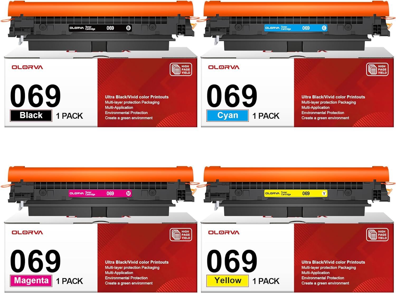 069 Toner 069H MF753Cdw 4 Pack Replacement for Canon 069 069H Color imageCLASS MF753Cdw MF751Cdw LBP674Cdw Printer B/C/Y/M  春有百花秋有月，夏有凉风冬有雪；莫将闲事挂心头，便是