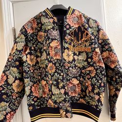 Fried Waters Textured Floral Bomber Jacket. The Tapestry Edition