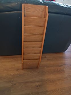 Wooden Wall-Mount Magazine Rack