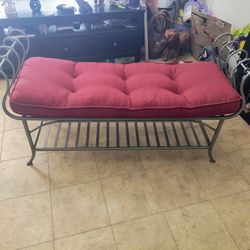 Heavy Metal Bench With Padded Seat 