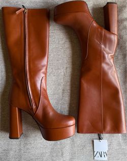 ZARA PLATFORM LEATHER BOOTS